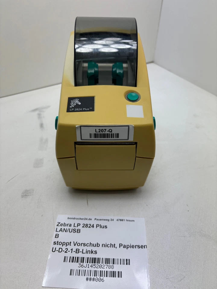 Etikettendrucker Labelprinter Zebra LP 2824 PLUS USB LAN Ersatzteilträger ##6 - Bild 1 von 1