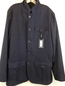 Hart Schaffner Marx Jacket Men's L Navy Blue Wool Blend New With Tags - Picture 1 of 12