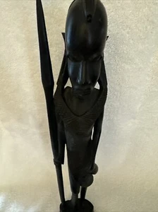 Vintage afrikanische Holz Statue handgeschnitzt in Tanganjika 13 1/2" - Bild 1 von 9