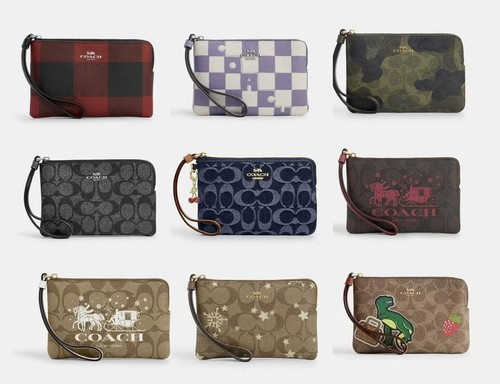 Bracciale Coach in pelle con zip angolare nuovo con etichette firmato cr813 CN755 CZ452