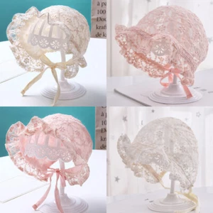 Newborn Baby Hat Photography Props Flower Summer Girl Sun Hat Bonnet Caps - Picture 1 of 25