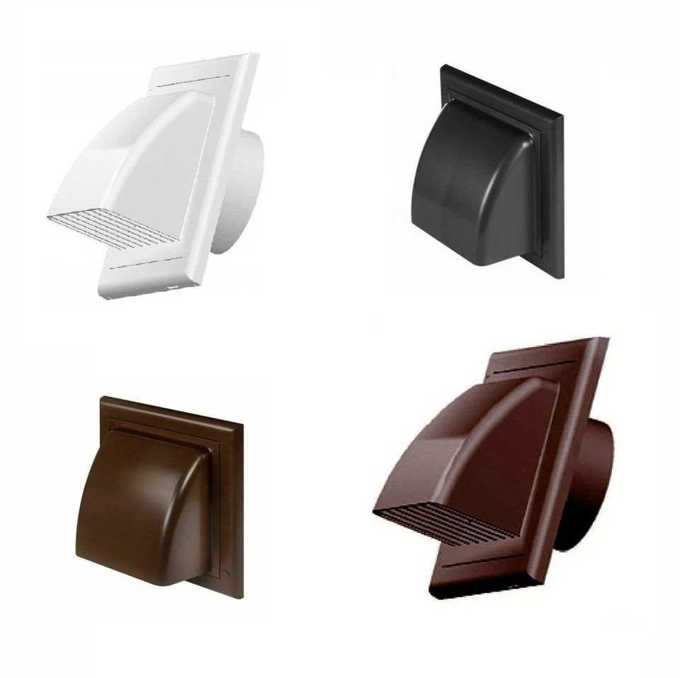 Cowl Gravity Flap Wall Outlet Non-Return Valve Cowled Duct Cover Air Vent Grille - Image 1 of 4