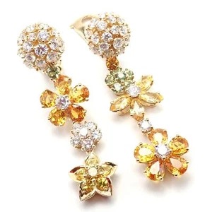 Original! Van Cleef & Arpels Folie des Pres Ohrringe 18 Karat Gold Diamant Saphir - Bild 1 von 12