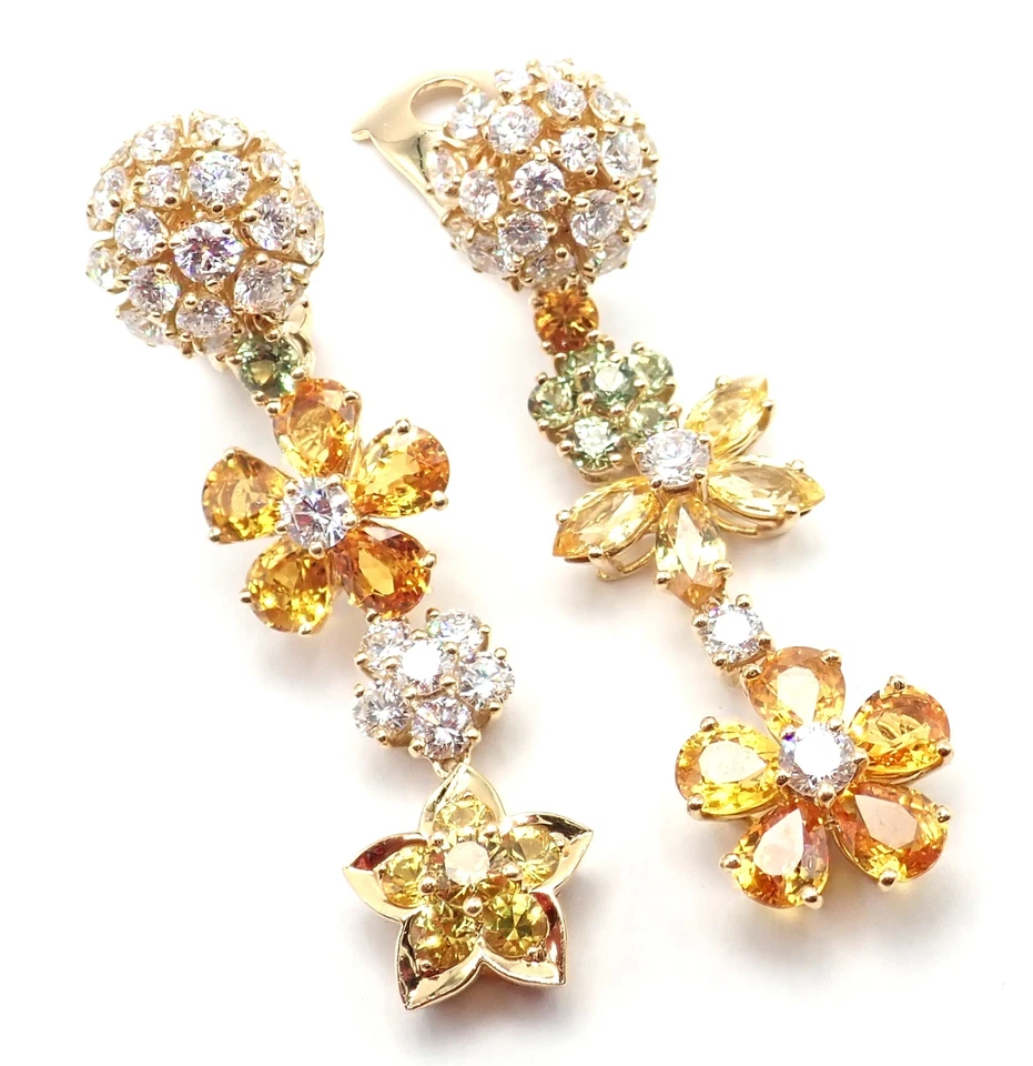 ¡Auténtico! Pendientes Van Cleef & Arpels Folie des Pres oro 18k diamantes zafiro Foto 1 de 4