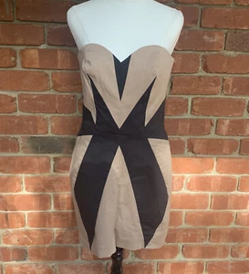 Sass and Bide Printed Panels Mini Dress Au/UK 10 US 6 Strapless - Picture 1 of 11