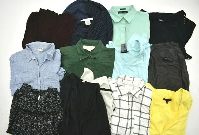 Venta al por mayor Lote a granel de 12 blusas tops informales de negocios de manga media larga para mujer Foto 1 de 4