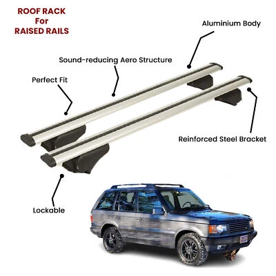 2 Pcs Silver Cross Bars for  LAND ROVER RANGE ROVER SUV 1994-2002 - Image 1 of 4