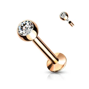 Piercing Labret Ear Rose Ball Set White Rhinestone - Bild 1 von 1