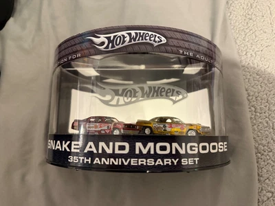 Hot Wheels Snake & Mongoose Funny Cars 35 Aniversario Caja Set FIRMADO Foto 1 de 2