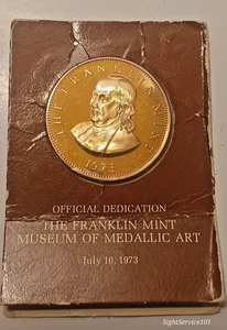 Medalla de bronce 1973 The Franklin Mint Museum of Medallic Art sellada en plástico - Imagen 1 de 4
