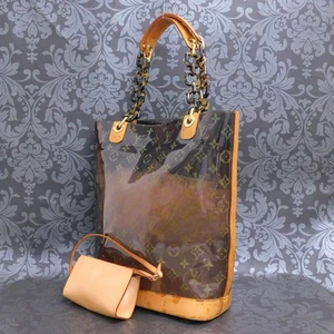 LOUIS VUITTON Monogram Clear Vinyl Cabas Ambre MM Shoulder Tote Bag #31 Rise-on - Bild 1 von 19