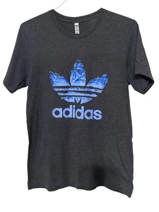 ADIDAS Women’s Dark Gray/Black Size Medium T-shirt Blue Adidas logo - Picture 1 of 4