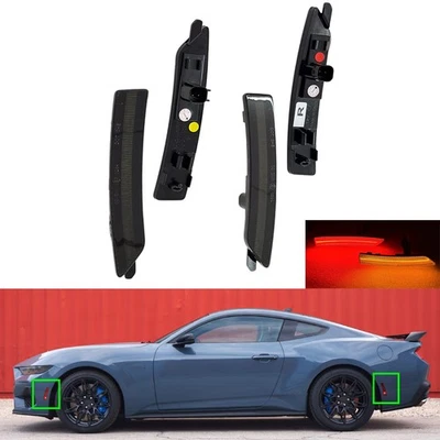4 luci di posizione laterali lampeggianti anteriori posteriori per Ford Mustang dal 2024 - Immagine 1 di 4