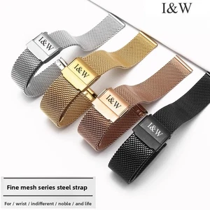 Passend für IW Herren und Damen Ultradünne Milan Edelstahl Uhrenarmbänder - Bild 1 von 21