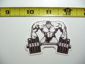 BODYBUILDER BARBELL DECAL STICKER GYM WEIGHTLIFTING FITNESS EXERCISE - Picture 1 of 4