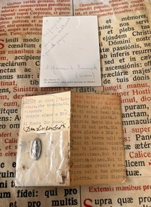 RELIC Miraculous Madonna medal : priest handwritten with Pope Paul VI - 1964 !!! - Picture 1 of 8