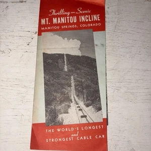 Vintage Mt. Manitou Springs Incline Cable Car Brochure & Mineral Sprg Guest Pass - Picture 1 of 5