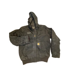 Carhartt Mens Chore Coat Size Medium Black Thrashed Insulated Workwear - Picture 1 of 10