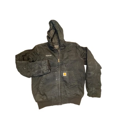 Carhartt Mens Chore Coat Size Medium Black Thrashed Insulated Workwear - Image 1 of 4