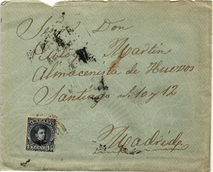 Spain 1902 cover from Fuentecen (Burgos) to Madrid Carteria. Egg trade (3391) - Picture 1 of 3