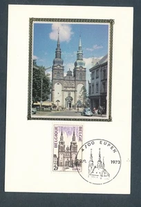 D446202 Belgium Maximum Card Silk Cachet Eupen Buildings Architecture 1973 - Picture 1 of 1