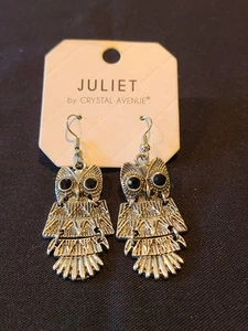 Schöne Eulen Ohrringe von Julia, silberfarben, 1,5", neu - Bild 1 von 2