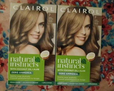 Clairol NIB Lot Of 2 Natural Instincts Hair Color #7 Dark Blonde - Image 1 of 3