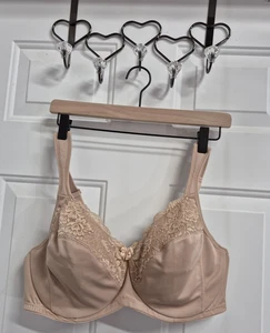 MELENECA Women's Full Coverage Underwire Bra Lace Wide Strap Beige 42C NEW - Picture 1 of 8