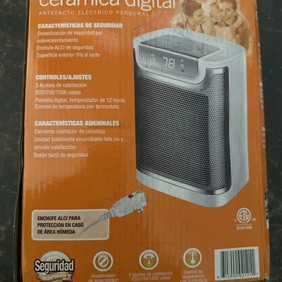 Soleil 1500W Calentador de Espacio Eléctrico Digital Cerámico Blanco Foto 1 de 2