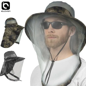 Mosquitero Cabeza Sombrero con Cuello Solapa Ala Ancha Exterior Senderismo Jardinería Pesca - Imagen 1 de 13