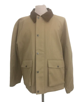 Jaeger Men's Waxed Jacket Size XL Neutral Short Patch Pockets Lined New F1 - image 1 of 4