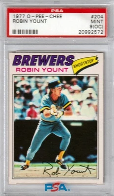 ROBIN YOUNT 1977 O-Pee-Chee #204 PSA 9 MINT - BREWERS - Image 1 of 2