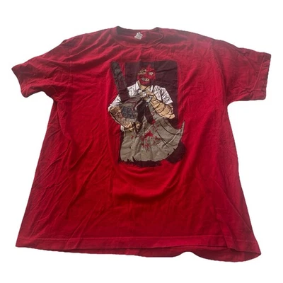 Camisa Mick Foley Mankind Texas Chainsaw Massacre L WWE WWF Caja de Lucha Profesional Foto 1 de 4