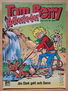 Tom Berry Nº209 de 1972 con pluma de águila - EXCELENTE Z1 Funny Western Comicheft Pabel - Imagen 1 de 3