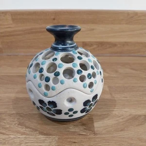 Studio Pottery Votive Candle Holder Birkenhead Pottery Mark BP 10cm Tall Vintage - Picture 1 of 24