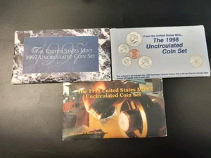 Lot Of 3 1995, 1997, 1998 Uncirculated Coin Sets U.S Mint Original Packaging - Picture 1 of 15