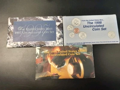 Lot Of 3 1995, 1997, 1998 Uncirculated Coin Sets U.S Mint Original Packaging - Image 1 of 4