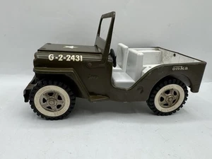 Vintage Tonka Toys Pressed Steel Green Army Jeep GR2-2431 - 1960’s Army Toy - Picture 1 of 16