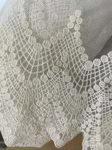 2 Yards 7” Beige Vintage Embroidery Lace Trim Great for Bridal Wear & Garments.. - Picture 1 of 10