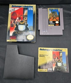 Nobunaga's Ambition (NES) Nintendo Cartridge Sleeve Styrofoam & Box Tested 