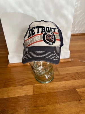 Detroit Tigers Cooperstown Collection Strapback Hat Retro Logo MLB Baseball Cap - Image 1 of 4