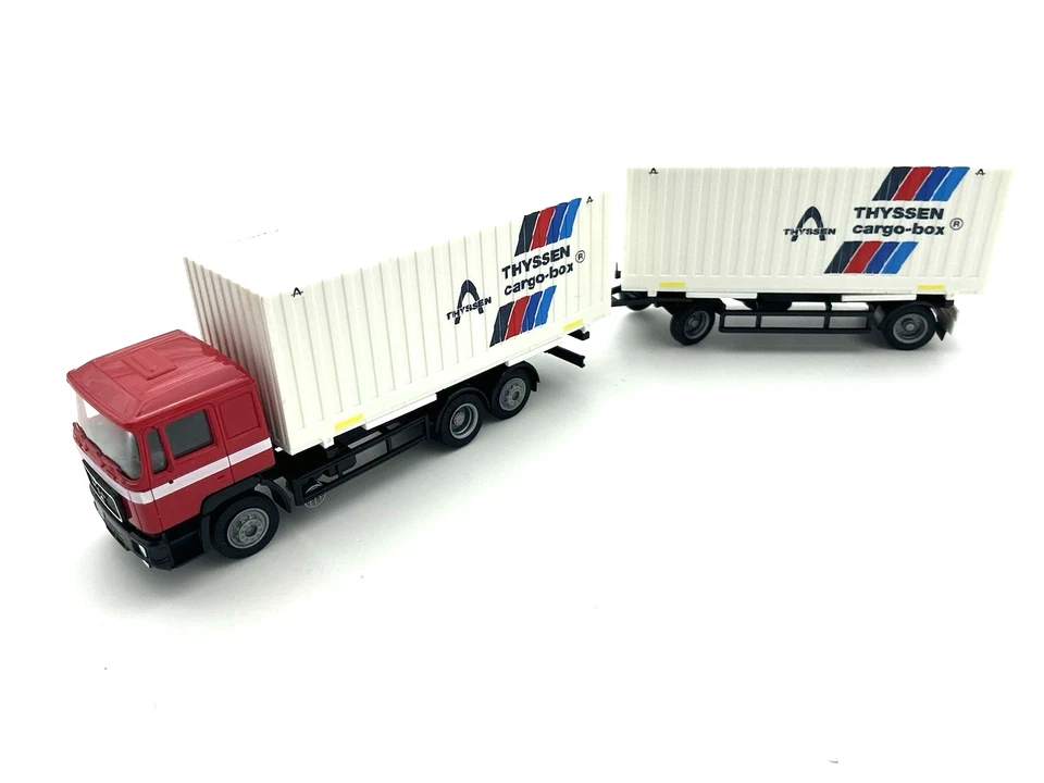 Albedo MAN F 90, Thyssen Cargo Box, Wechsel-Container Hängerzug, OVP - Bild 1 von 1