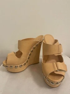 100% authentic Giambattista Valli leather open toe platform heels, size38.5 - Imagen 1 de 9