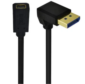 DisplayPort 1.4 Male Down Angle to Mini DisplayPort Female 8K Extension Cable - Picture 1 of 4
