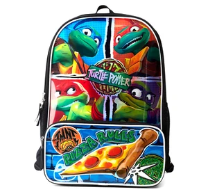 TEENAGE MUTANT NINJA TURTLES 17" Full-Size Kids Backpack w/Laptop Sleeve NWT $30 - Picture 1 of 3
