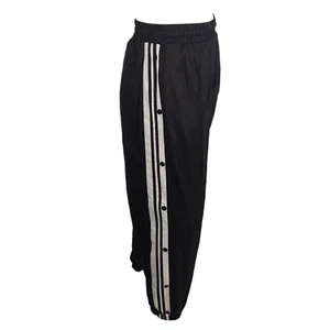 New Lined Windbreaker Track Pants, Ankle Zip, Pockets, Black, Medium, PU Coated - Picture 1 of 8