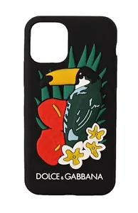 DOLCE & GABBANA Phone Case Cover Black Red Bird Heart Logo iPhone11 PRO RRP $800 - Picture 1 of 7