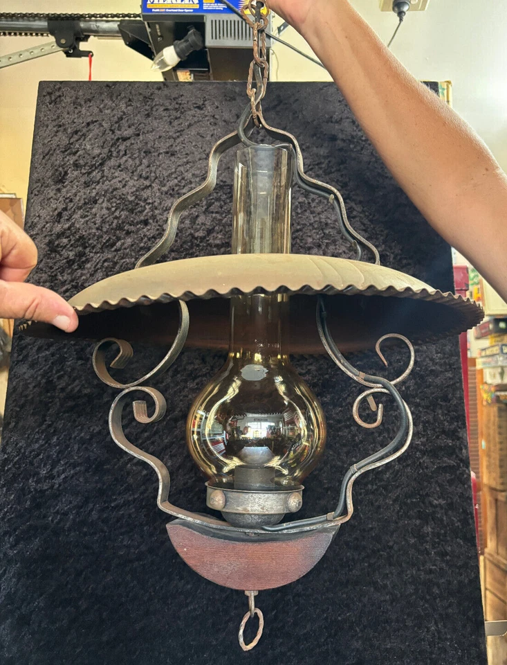 Lámpara Colgante Vintage Cobre, Tono Corteza Pastel Hierro Forjado Rústico Estilo Country Foto 1 de 4