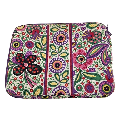 Vera Bradley Tablet iPad Tamer Organizer Case Purple Brown Sleeve Bag 14" x 11" - Image 1 of 4