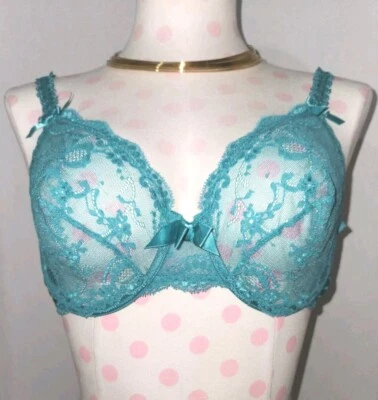 Sujetador vintage Victoria's Secret etiqueta dorada CORONA 36C hecho en EE. UU. - NUEVO CON ETIQUETAS - verde azulado Foto 1 de 4